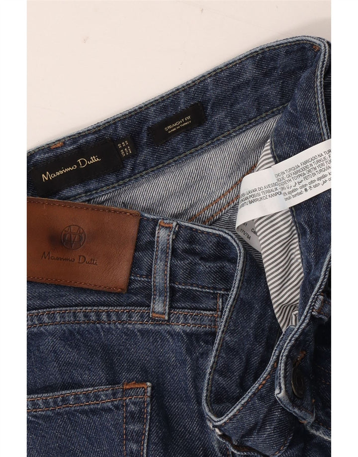MASSIMO DUTTI Ανδρικό ίσιο τζιν EU 38 Small W30 L30 Μπλε βαμβακερό