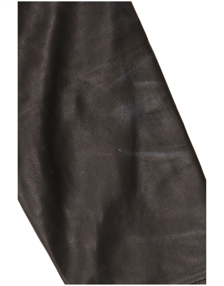 Γυναικείο δερμάτινο μπουφάν JAEGER UK 12 Medium Black Leather