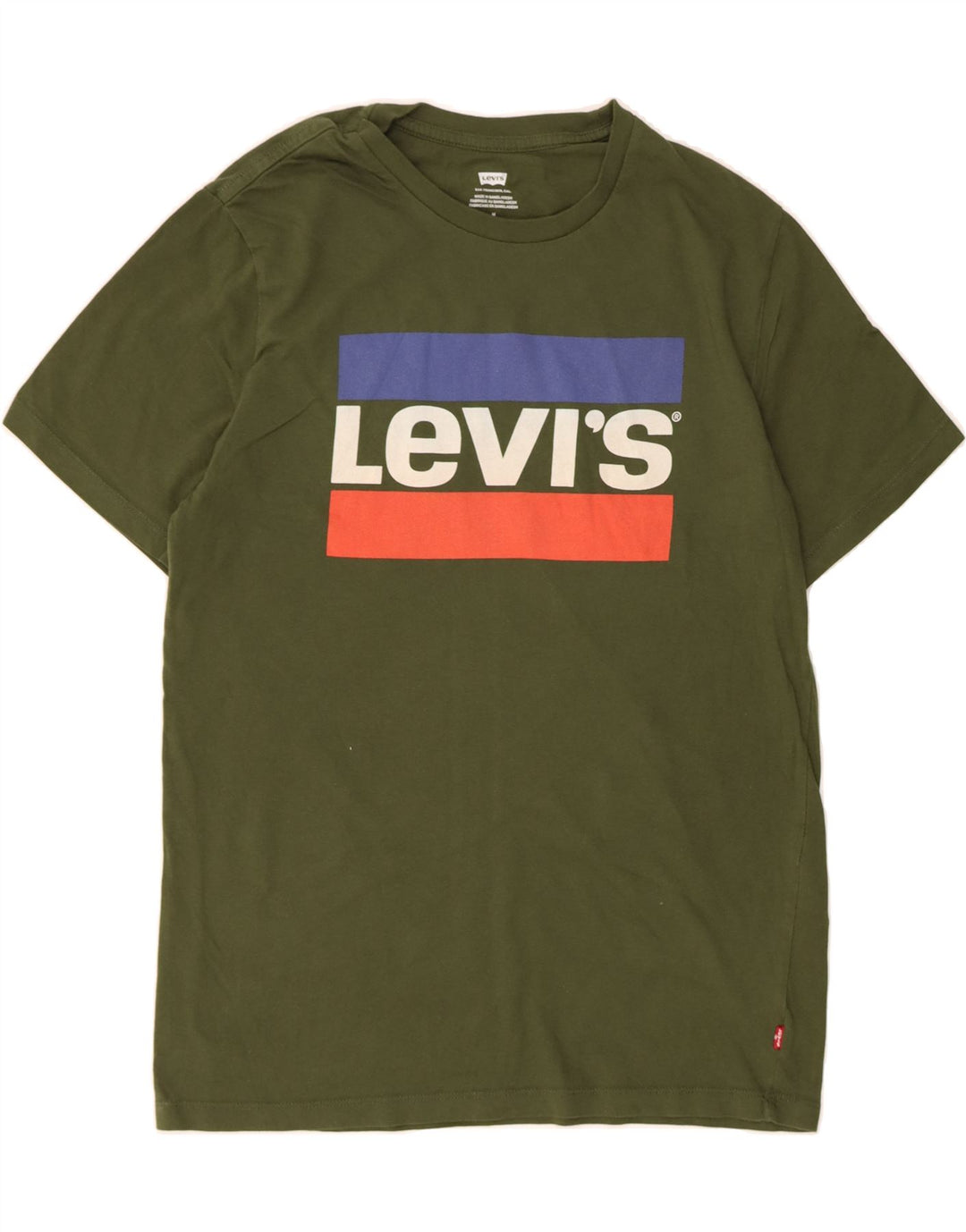 LEVI'S Mens Graphic T-Shirt Top Medium Green Cotton Vintage Levi's and Second-Hand Levi's from Messina Hembry 