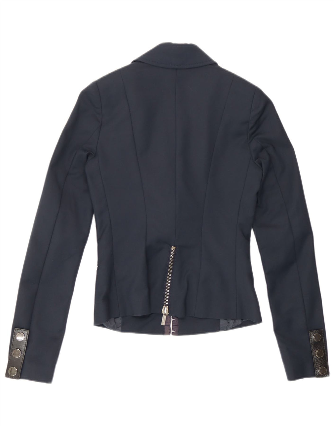 Elisabetta Franchi Γυναικείο σακάκι IT 40 Small Navy Blue Βαμβακερό