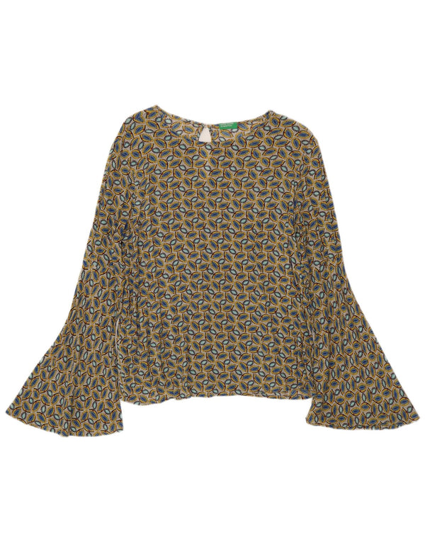 BENETTON Γυναικεία μπλούζα με Abstract Pattern Top UK 14 Medium πολύχρωμη