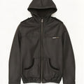 Ανδρικό δερμάτινο μπουφάν με κουκούλα Superdry UK 38 Medium Black