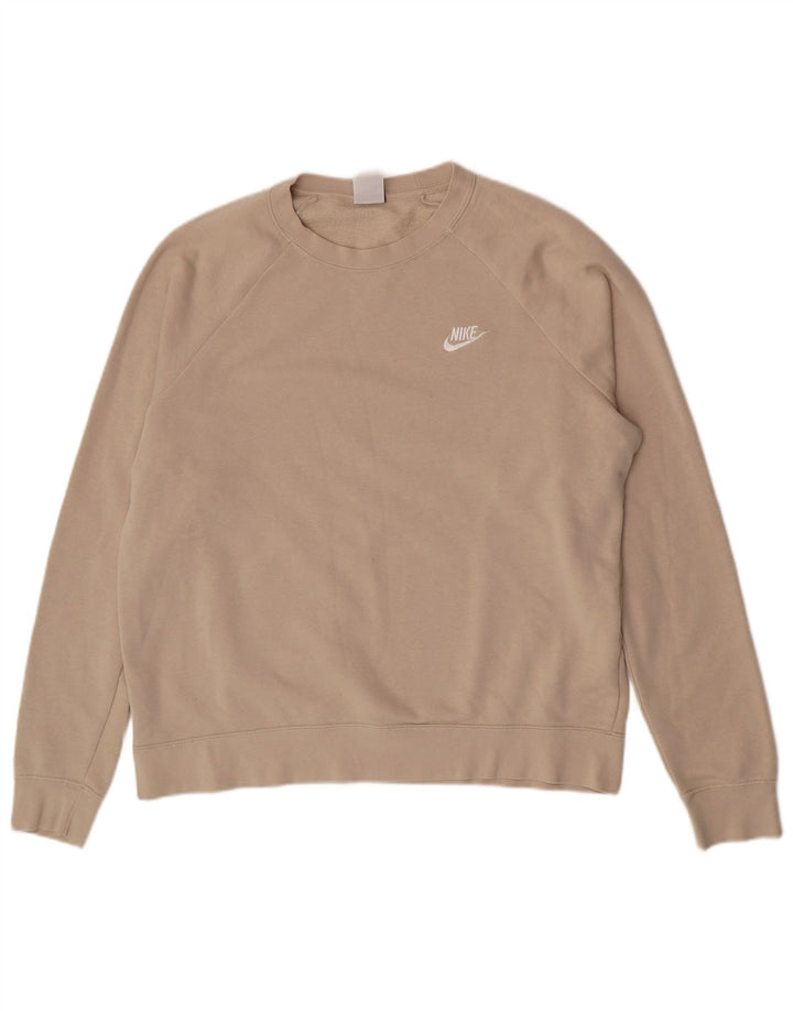 Γυναικείο φούτερ μεγάλου μεγέθους Nike Jumper UK 18 XL Μπεζ βαμβακερό