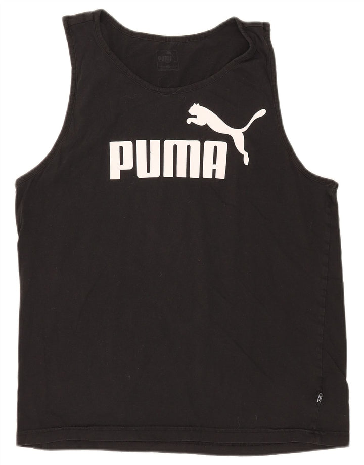 Ανδρικό γραφικό γιλέκο Puma μεγάλο μαύρο βαμβακερό