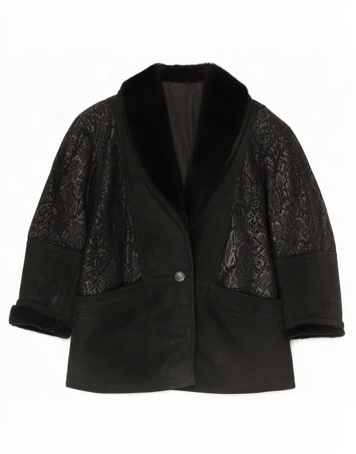 Conbipel Γυναικείο Suede Jacket IT 40 Small Black Animal Print