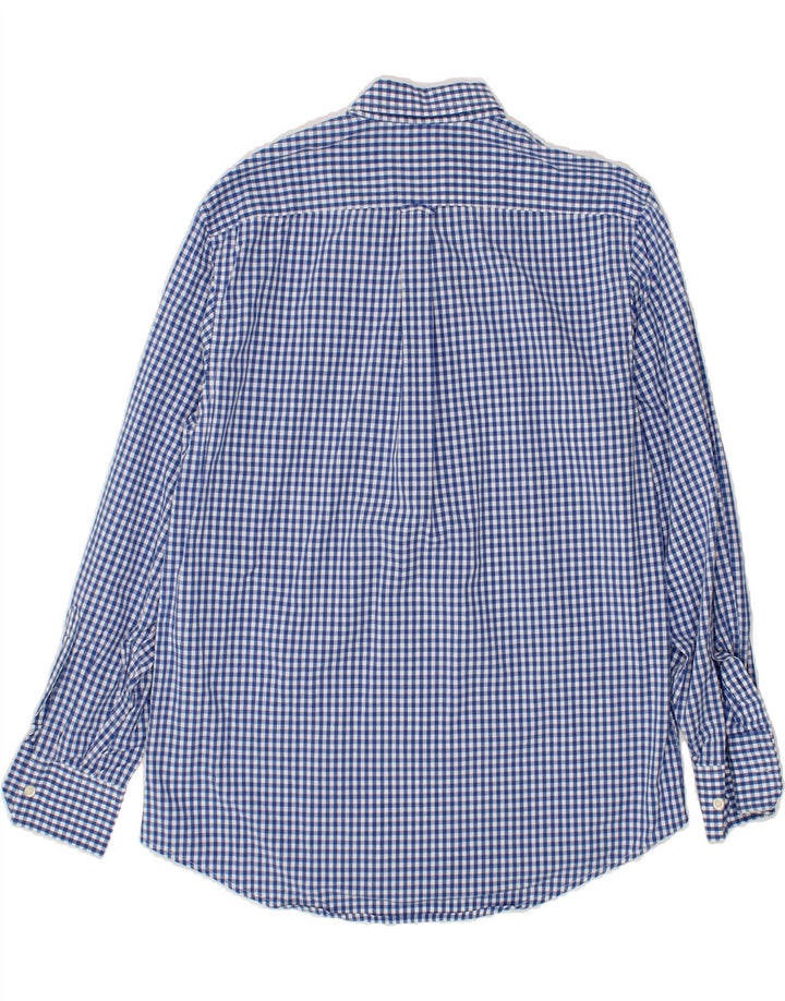 IZOD Mens Shirt Medium Blue Gingham Cotton Vintage Izod and Second-Hand Izod from Messina Hembry 