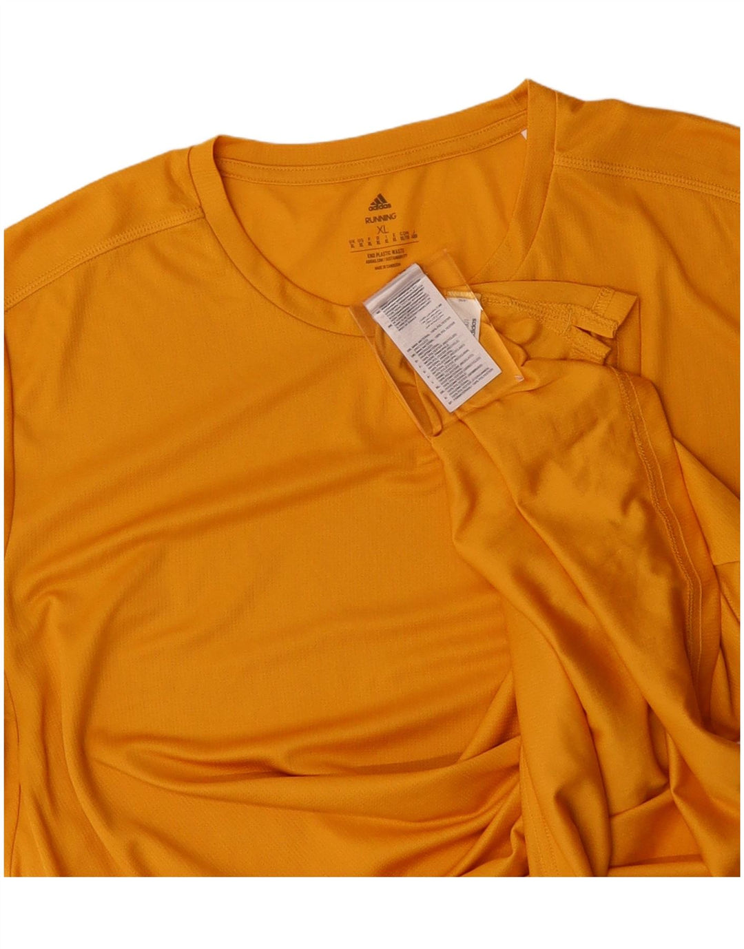 ADIDAS Mens T-Shirt Top XL Yellow Polyester