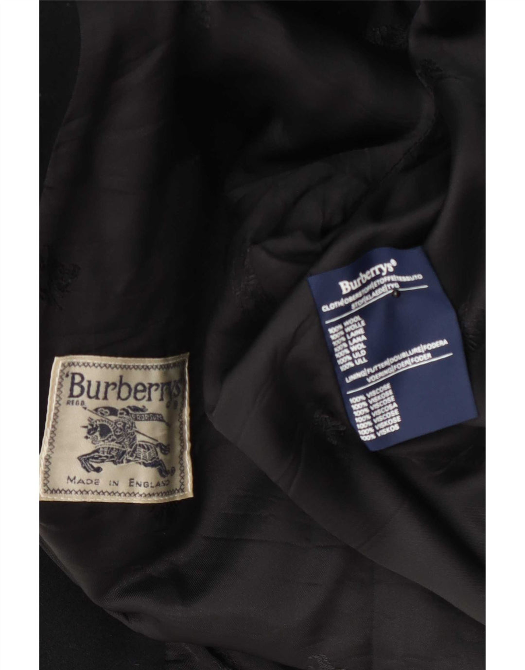 Burberrys γυναικείο σακάκι 2 κουμπιών κανονική εφαρμογή UK 14 μέτριο μαύρο μαλλί