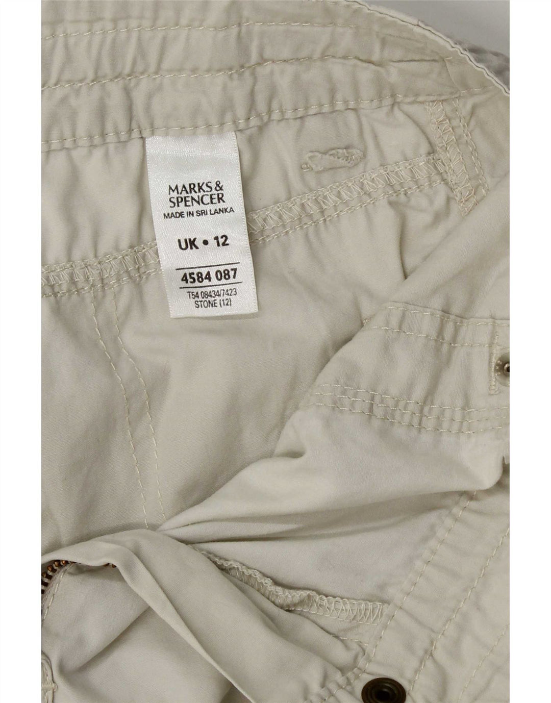 Marks & Spencer Γυναικείο σορτς Cargo UK 12 Medium W30 Μπεζ βαμβακερό