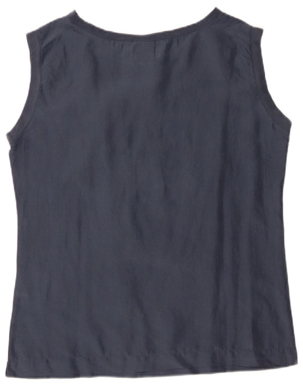 Γυναικεία γραφική αμάνικη μπλούζα Martin's Top IT 42 Medium Navy Blue Silk