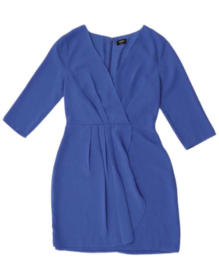 Γυναικείο φόρεμα με μανίκια Oasis 3/4 UK 8 Small Blue Polyester