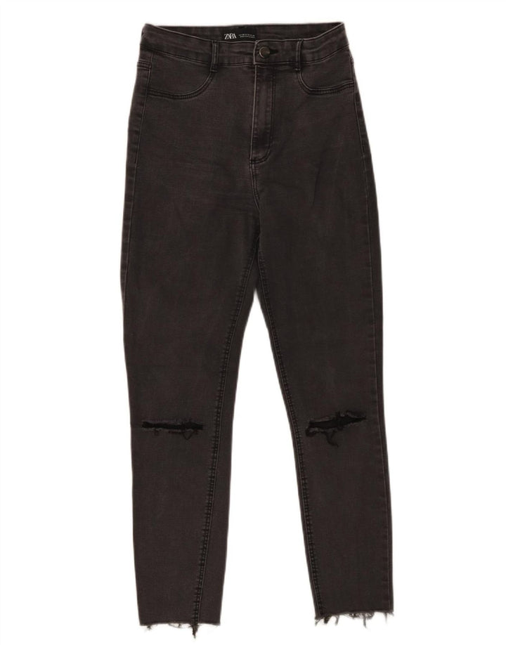 Zara Γυναικείο τζιν με ταλαιπωρία EU 38 Small W28 L25 Γκρι