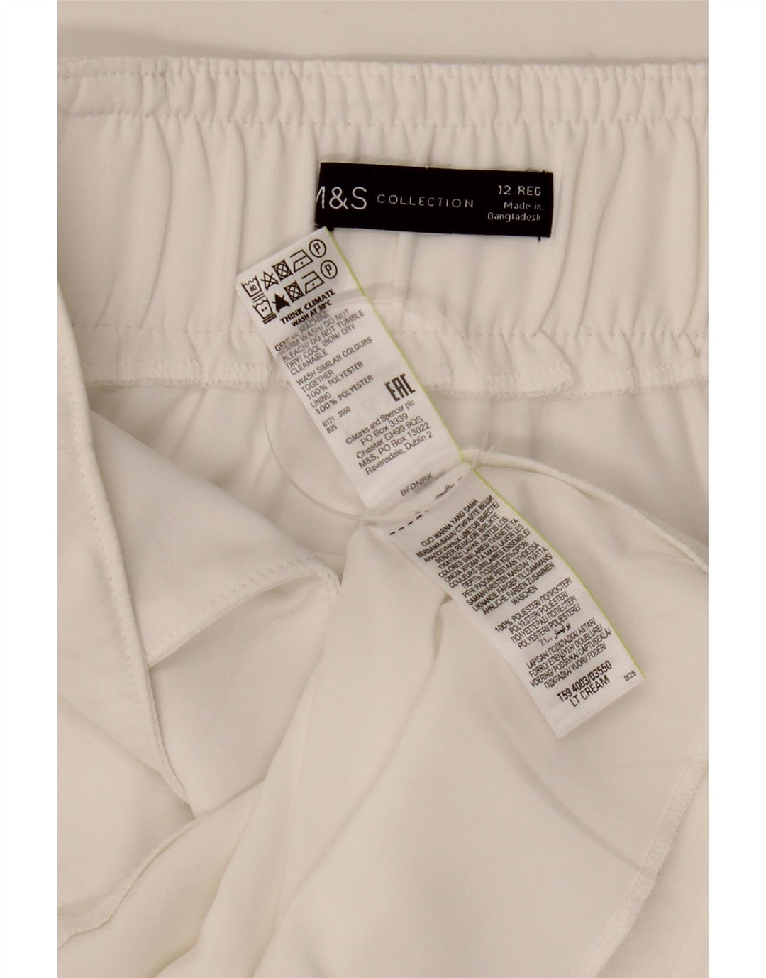 MARKS & SPENCER Γυναικεία ίσια φούστα UK 12 Medium W30 White Polyester