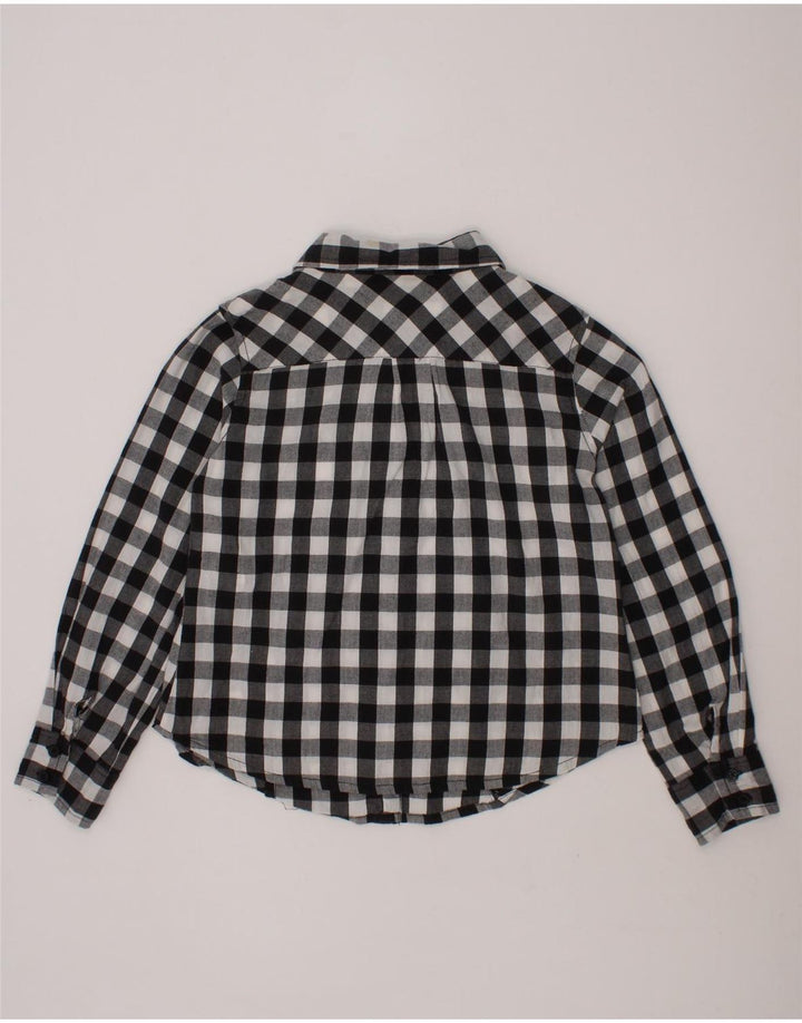 BENETTON Girls Shirt 6-7 Years Small  Black Gingham Cotton Vintage Benetton and Second-Hand Benetton from Messina Hembry 