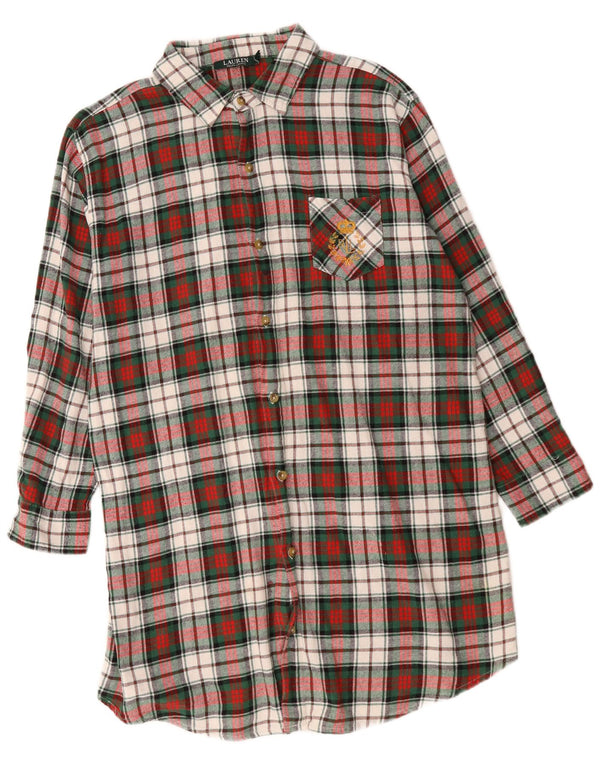Γυναικείο μακρυμάνικο πουκάμισο Ralph Lauren UK 16 μεγάλη, πολύχρωμη επιταγή