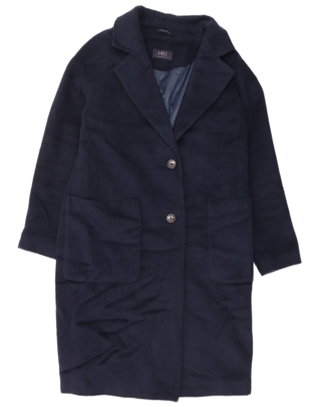Marks & Spencer Γυναικείο υπερμεγέθη πανωφόρι UK 10 Small Navy Blue Polyester