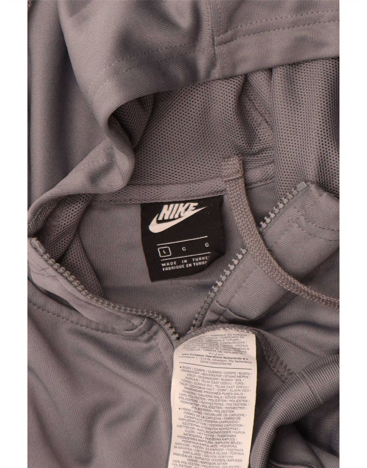 Ανδρικό πουλόβερ με κουκούλα με φερμουάρ Nike μεγάλο γκρι πολυεστέρα