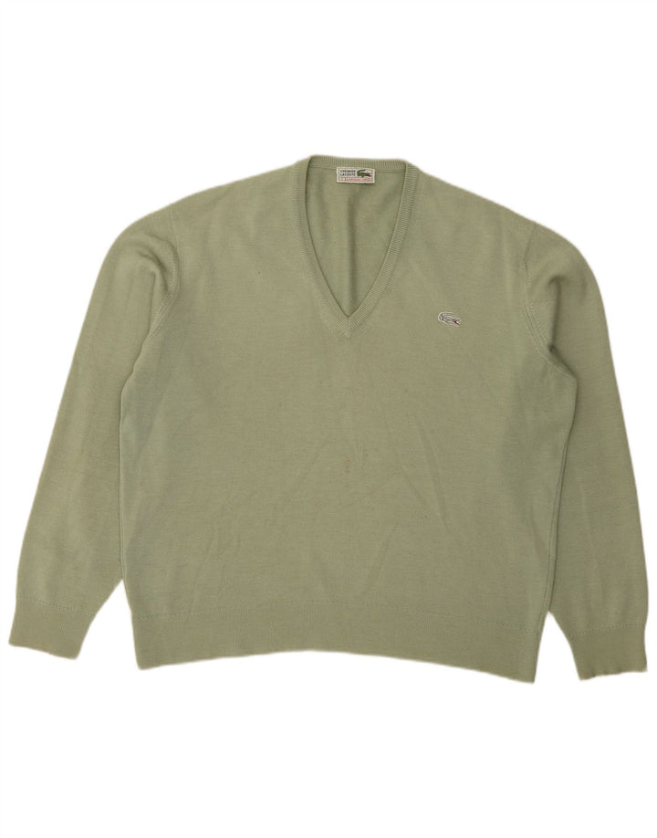 Ανδρικό πουλόβερ Lacoste με V λαιμόκοψη, μέγεθος 7 2XL Πράσινο