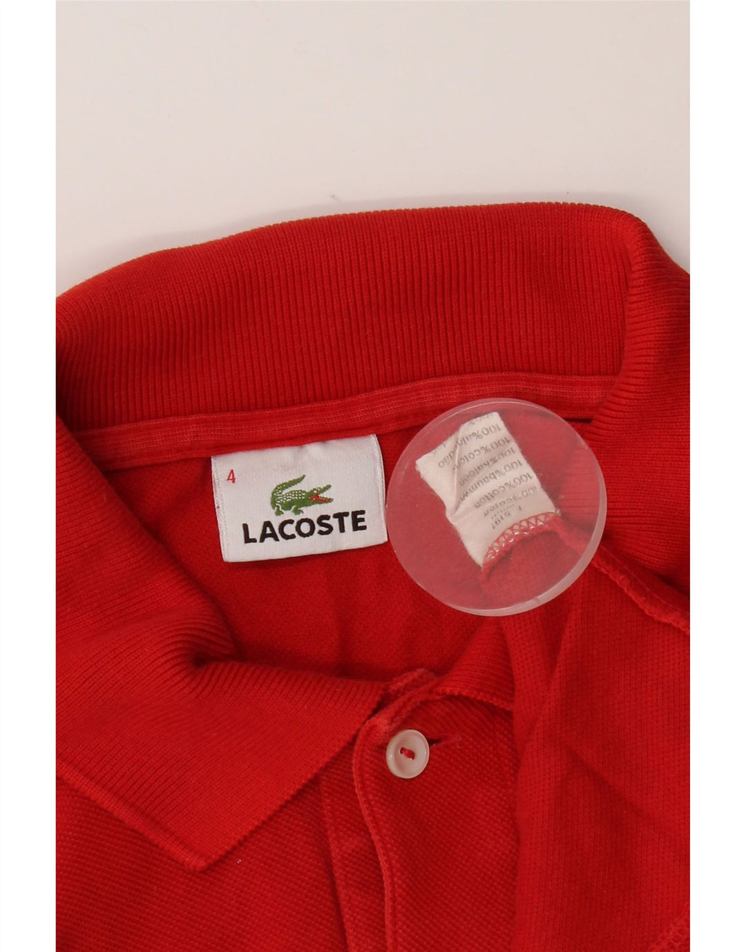 Ανδρικό πουκάμισο πόλο Lacoste Νούμερο 4 Μεσαίο κόκκινο βαμβακερό