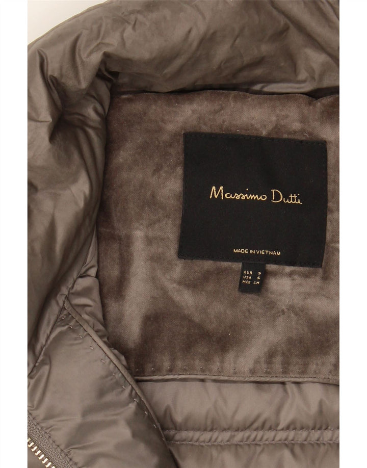 MASSIMO DUTTI Womens Hooded Padded Jacket UK 10 Small Grey Nylon Vintage Massimo Dutti and Second-Hand Massimo Dutti from Messina Hembry 