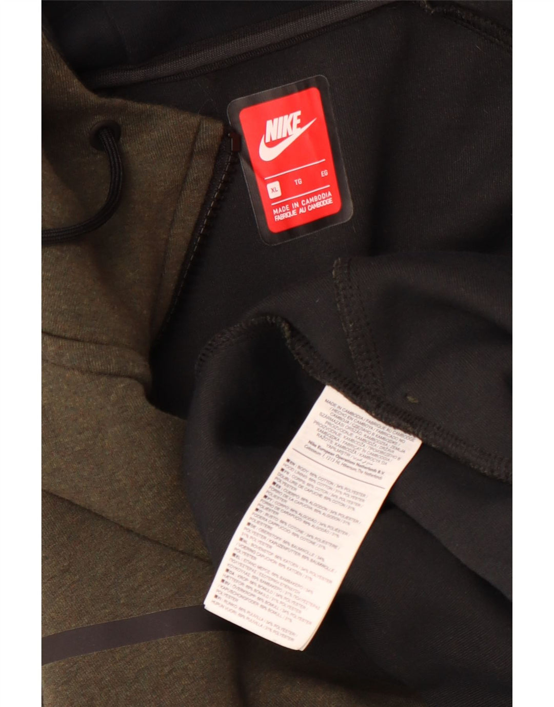 Ανδρικό πουλόβερ Nike με φερμουάρ XL Χακί βαμβακερό