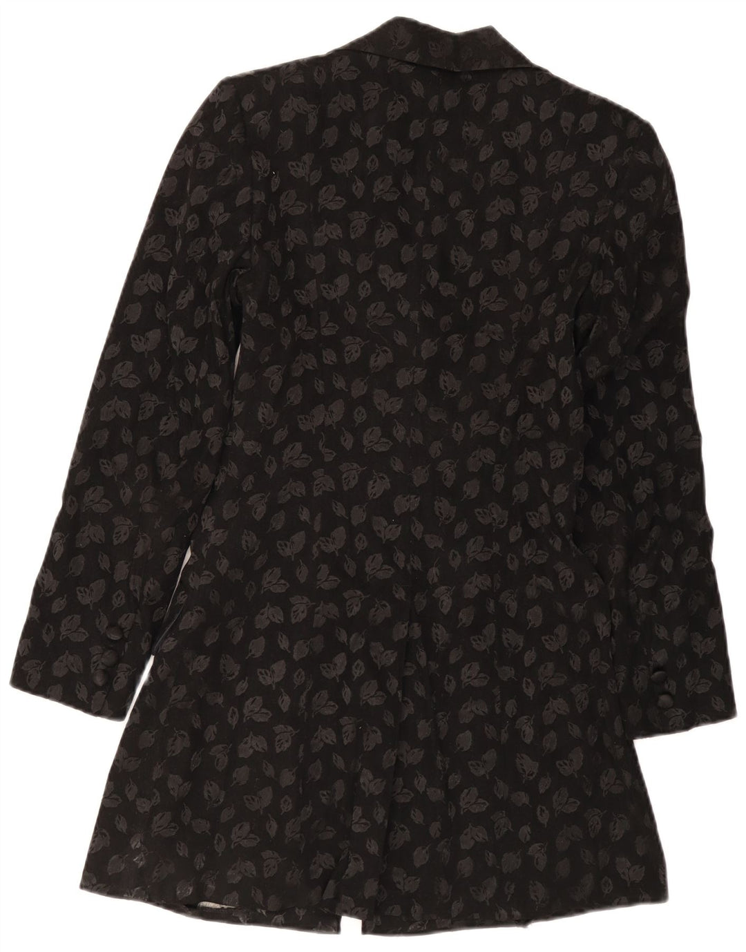 Vintage Γυναικείο Longline με 6 κουμπιά σακάκι IT 40 Small Black Floral