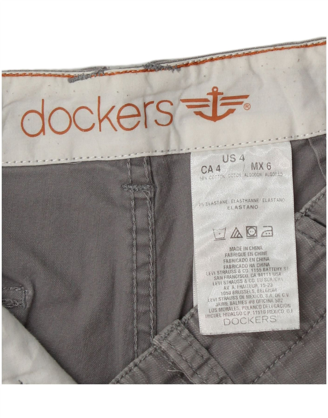 DOCKERS Γυναικείο σορτς Chino US 4 Small W28 Γκρι βαμβακερό