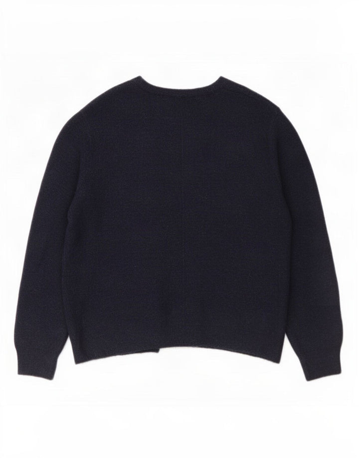 Fat Face Γυναικείο πουλόβερ με ανοιχτή ζακέτα UK 12 Medium Navy Blue
