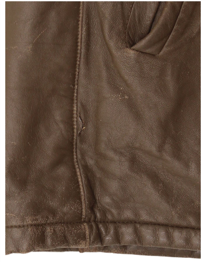 Vintage Ανδρικό Δερμάτινο Μπουφάν IT 52 XL Καφέ Δερμάτινο