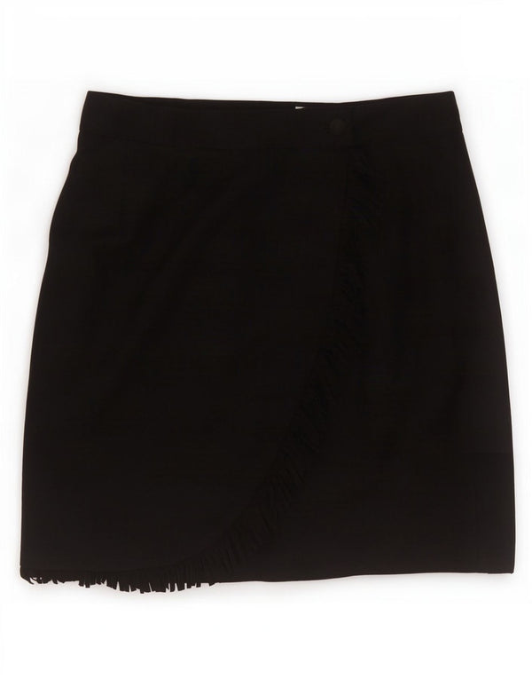 Vintage Γυναικεία Mini Wrap Φούστα IT 46 Large W30 Μαύρη καινούργια μαλλί