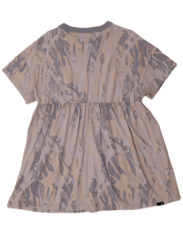 Γυναικείο φόρεμα PUMA αφηρημένο με μοτίβο A-Line UK 16 Large Grey Colourblock