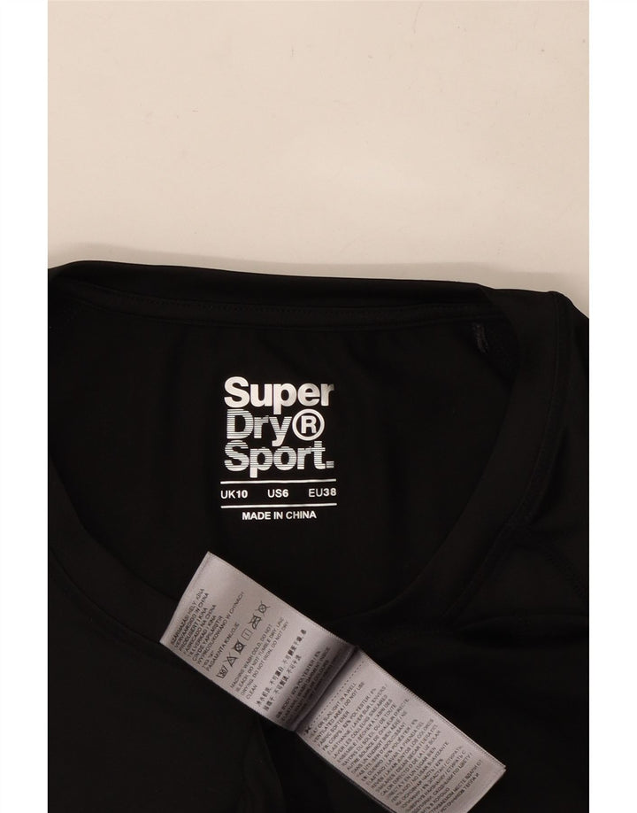 Γυναικείο γραφικό μπλουζάκι SUPERDRY Top UK 10 Small Black Polyester
