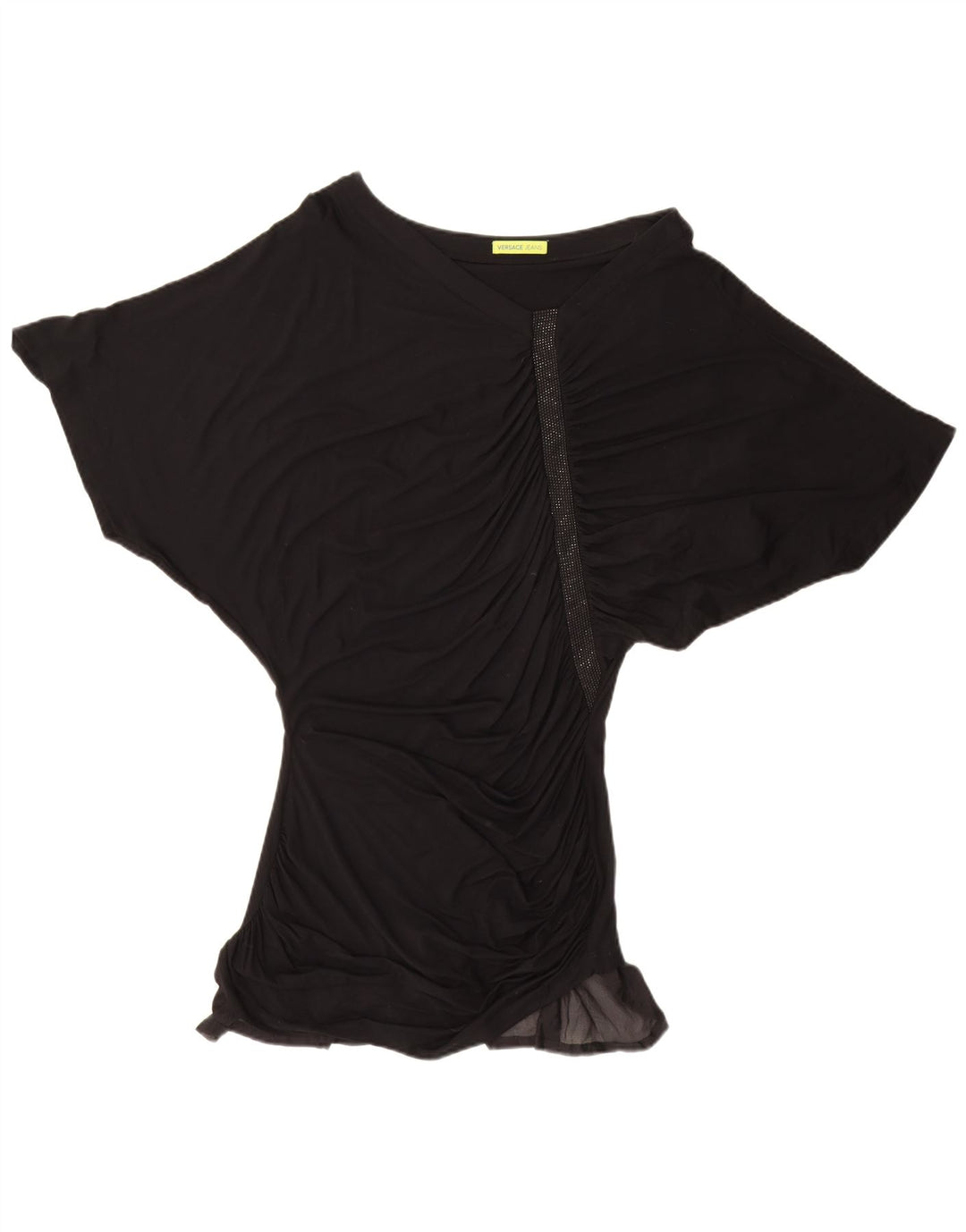 Γυναικείο τουνίκ φόρεμα με ρόπαλο Versace IT 48 XL Μαύρη βισκόζη