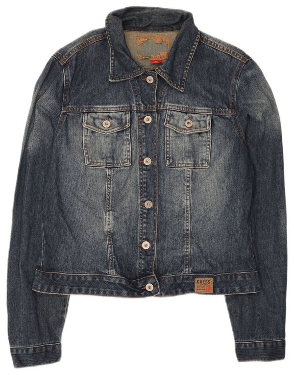 Guess Γυναικείο Τζιν Μπουφάν UK 18 XL Μπλε Βαμβακερό