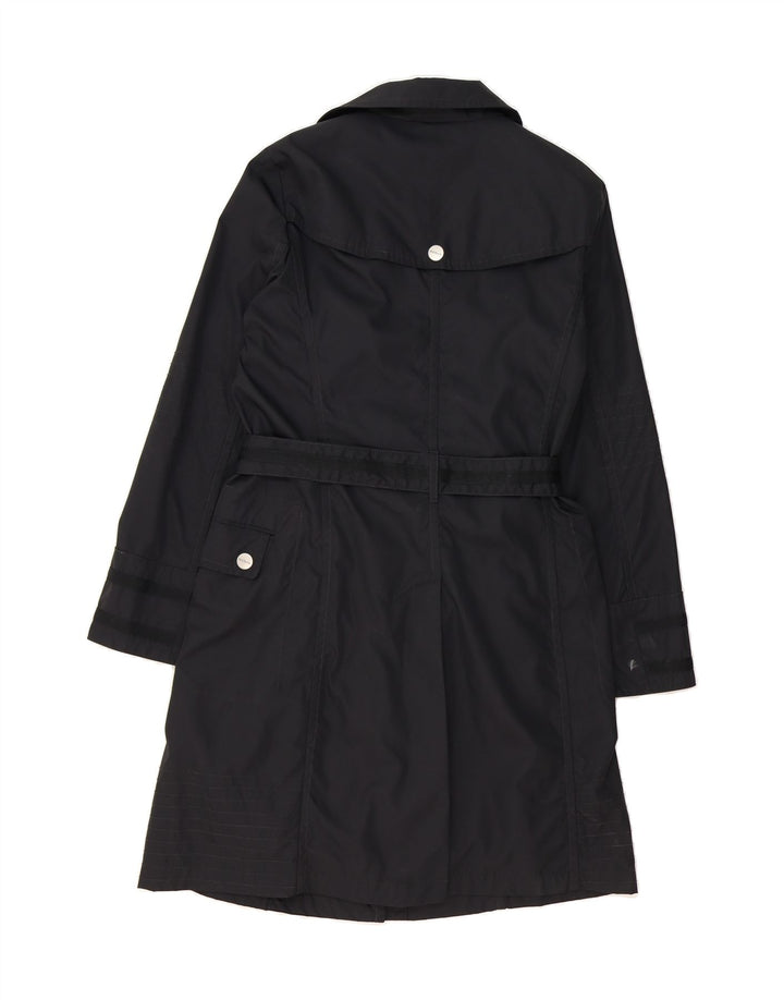 MAX & CO. Womens Trench Coat UK 14 Medium Black Polyester Vintage Max & Co. and Second-Hand Max & Co. from Messina Hembry 