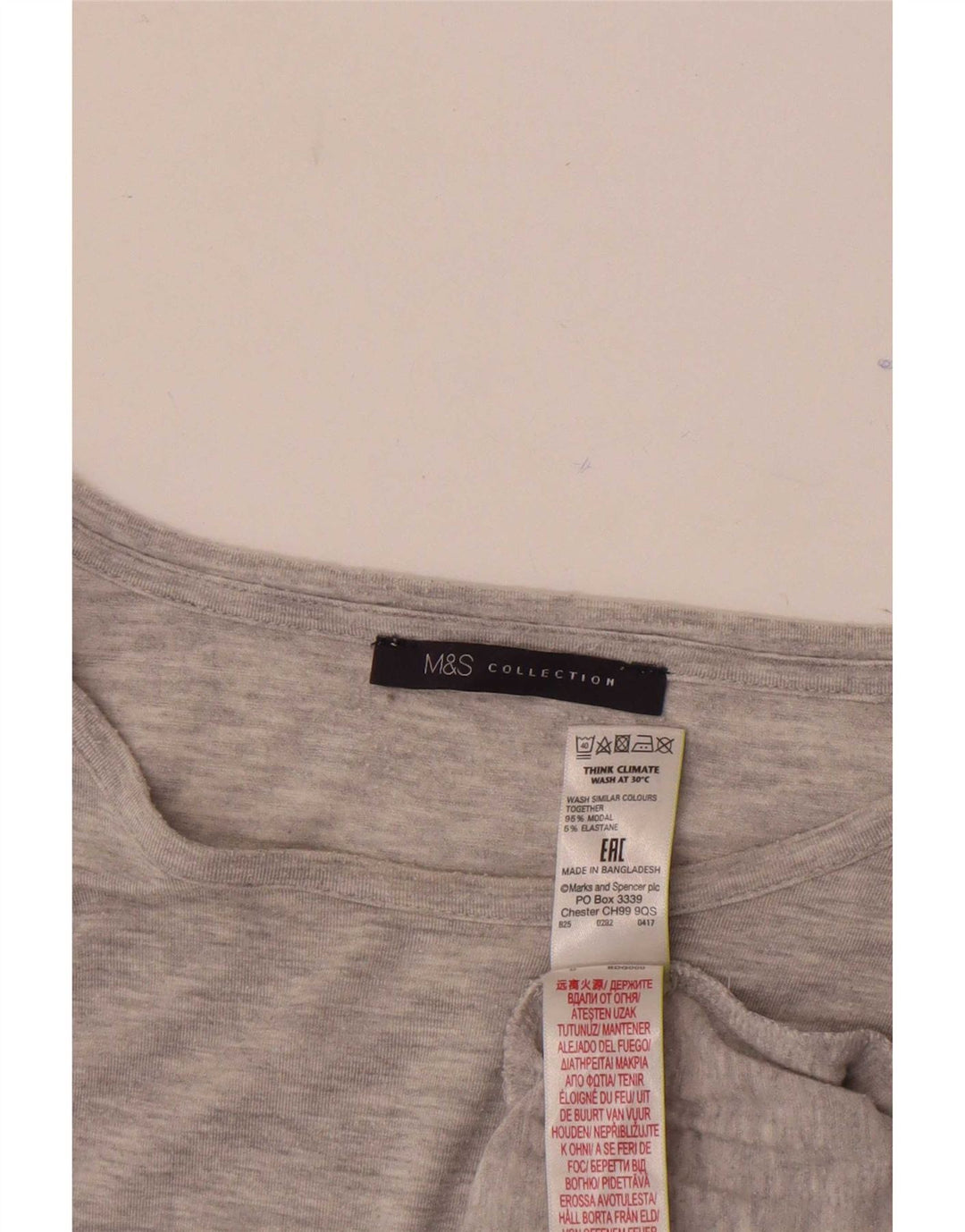 Marks & Spencer Γυναικείο τοπ μακρυμάνικο UK 14 Medium Grey Modal