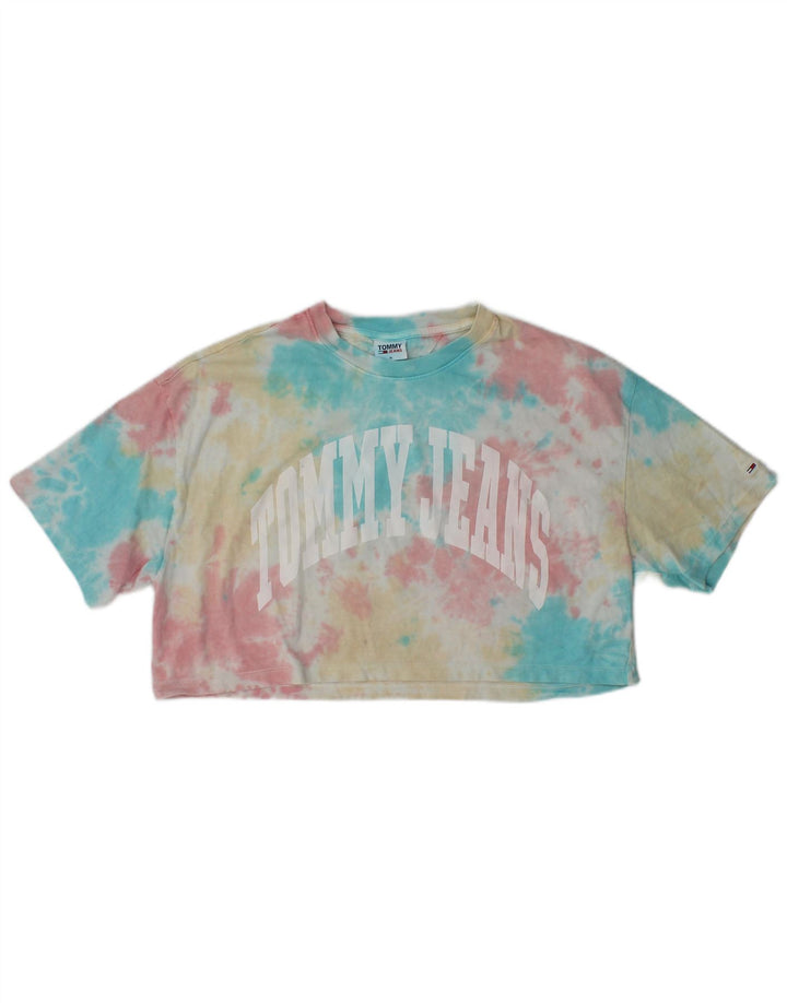 Γυναικείο γραφικό μπλουζάκι TOMMY HILFIGER Τοπ UK 18 XL Πολύχρωμη Βαφή για Γραβάτα