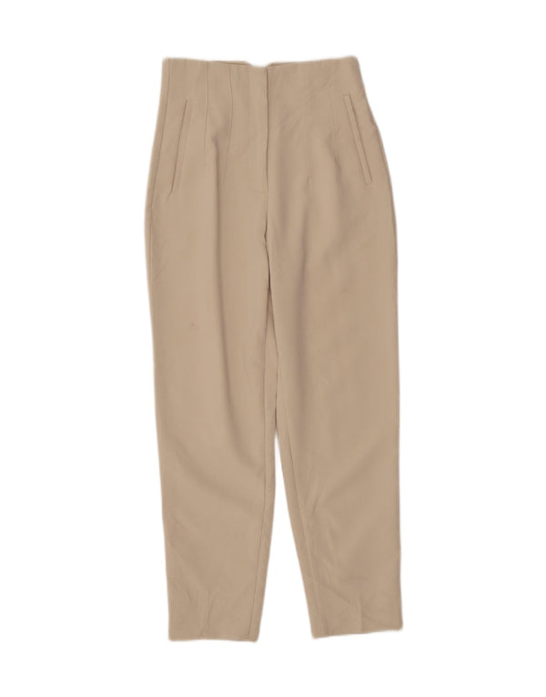 Zara Γυναικείο κωνικό ψηλόμεσο casual παντελόνι Small W28 L28 Beige