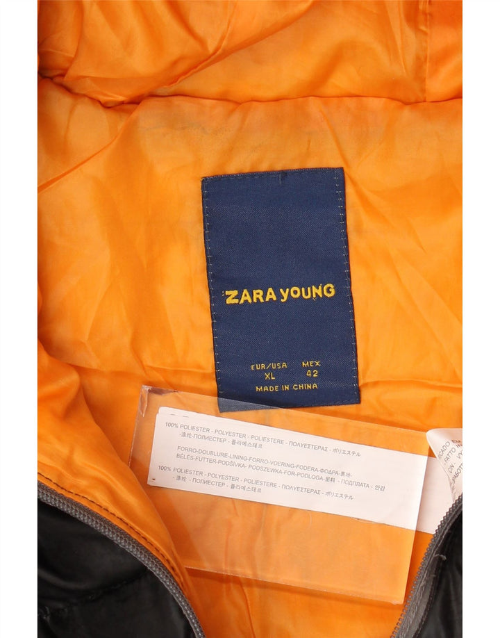 Zara Boys Hooded Jacket 13-14 Years XL Μαύρο Πολυεστέρας