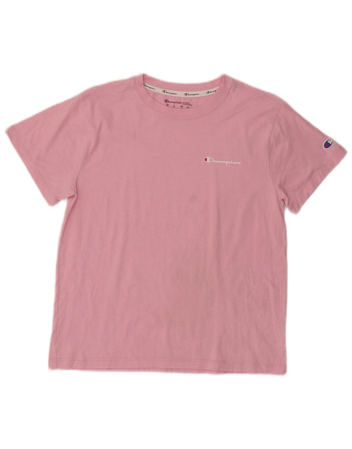 Champion Γυναικείο T-Shirt Top UK 12 Medium Pink Cotton
