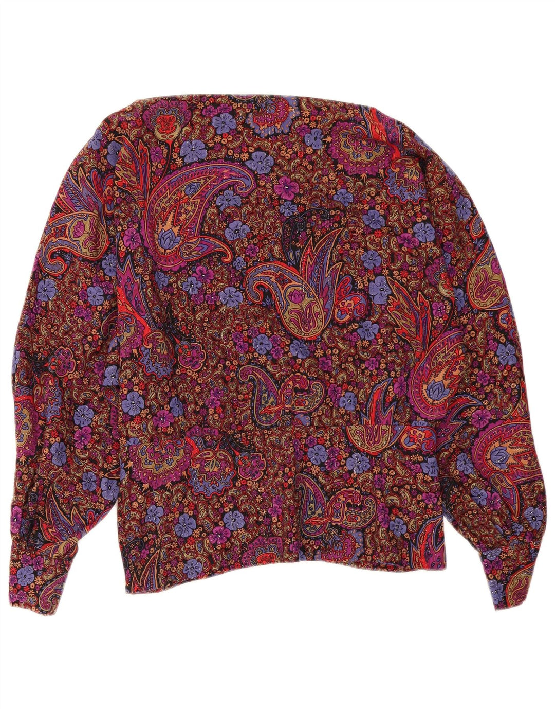 Vintage γυναικεία μακρυμάνικη μπλούζα τοπ UK 12 Medium πολύχρωμο Paisley