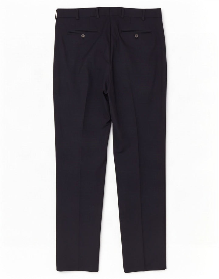 Ανδρικό ίσιο casual παντελόνι Jaeger W36 L33 Navy Blue Wool