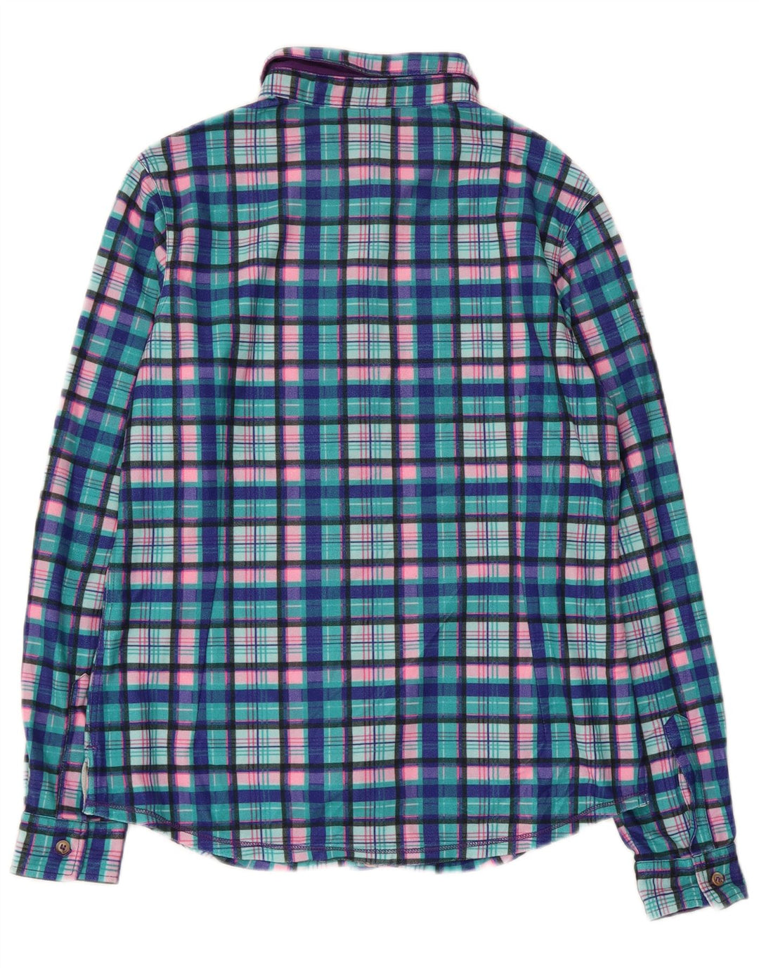 BRUGI Γυναικείο φανελένιο πουκάμισο UK 14 Large Blue Check