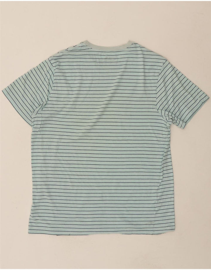 EDDIE BAUER Mens Legendwash T-Shirt Top Medium Blue Striped Cotton Vintage Eddie Bauer and Second-Hand Eddie Bauer from Messina Hembry 