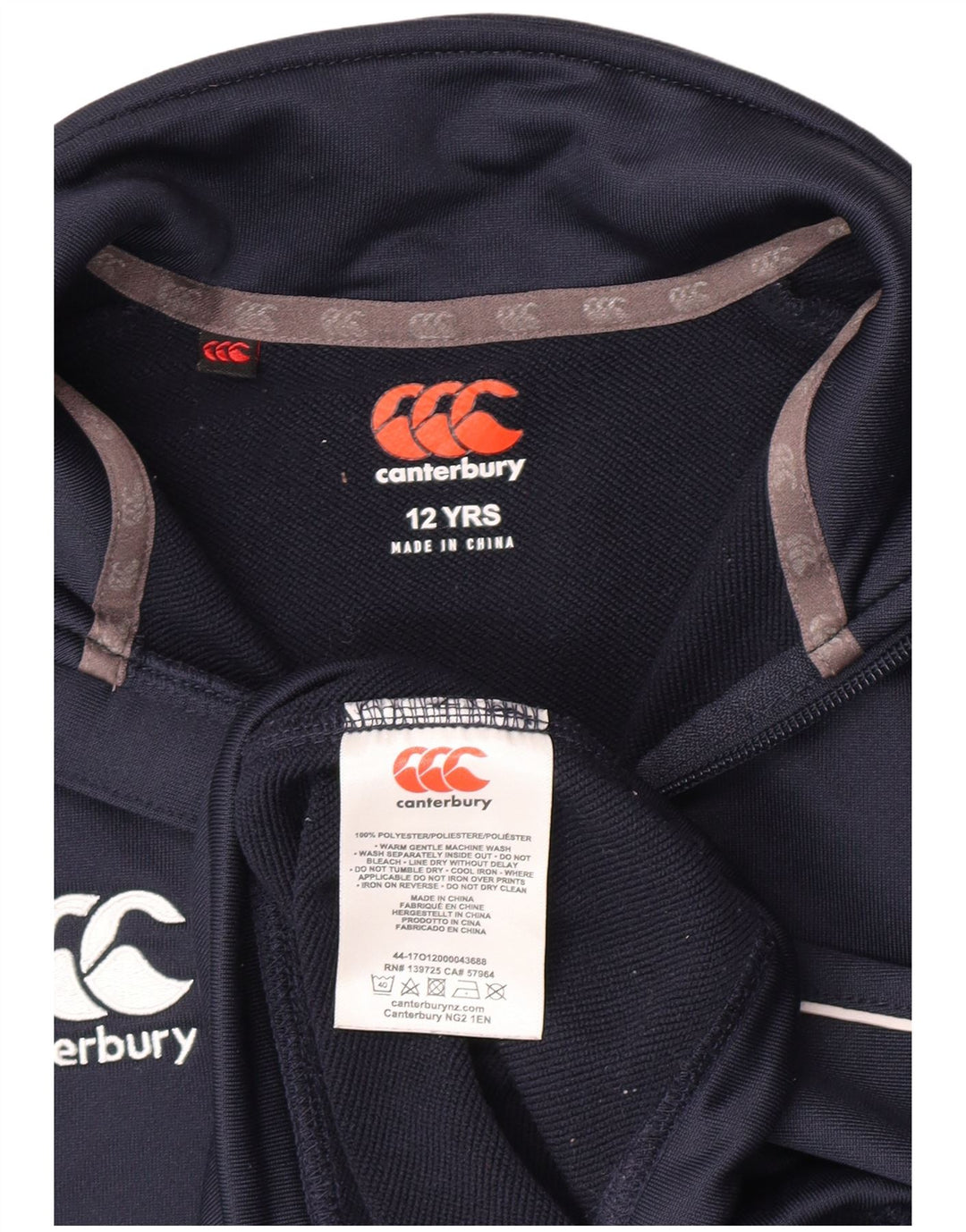 Canterbury Boys Φούτερ με φερμουάρ με λαιμόκοψη 11-12 ετών Navy Blue Polyester