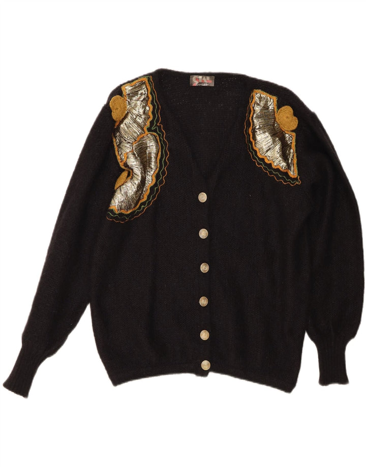 Vintage γυναικεία ζακέτα UK 16 Large Black Mohair