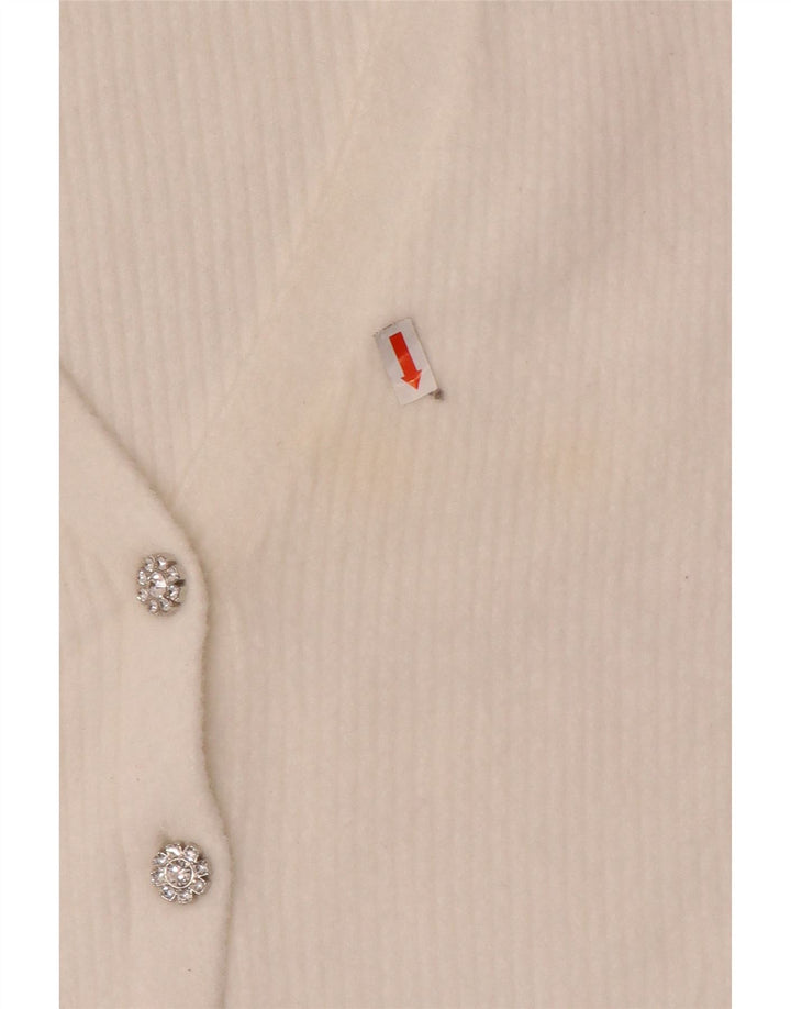 Zara Γυναικεία Ζακέτα Crop UK 12 Medium White Nylon