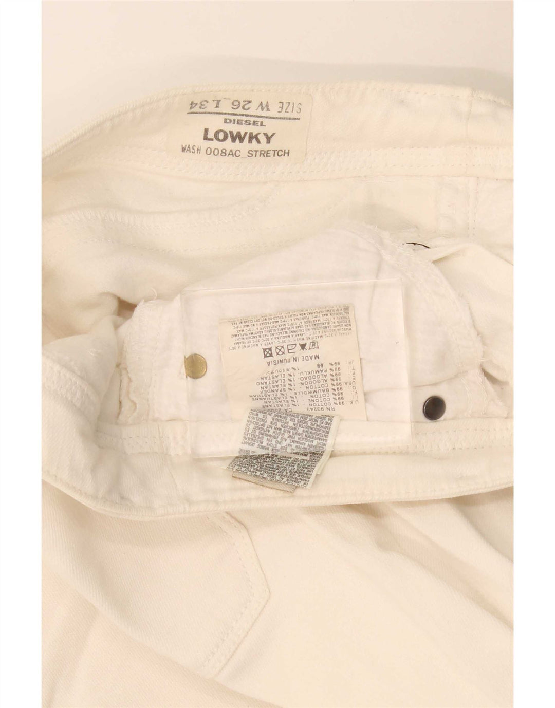 Diesel Γυναικείο Lowky Cropped Jeans W26 L24 Off White Βαμβακερό