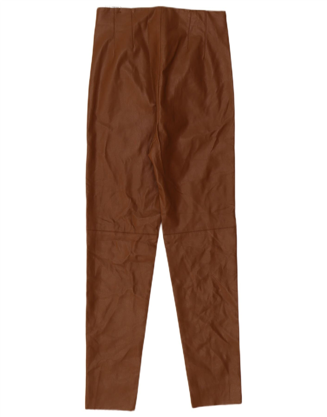 Zara Γυναικείο Skinny Faux Leather Παντελόνι Μεσαίο W28 L27 Καφέ Πολυεστέρας