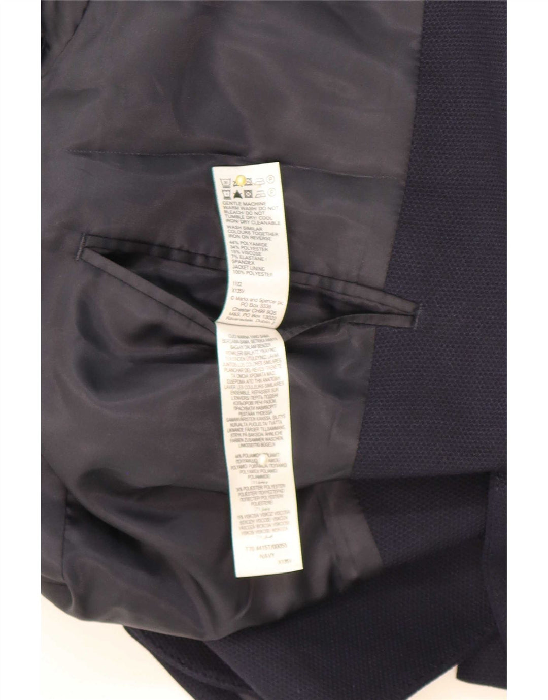Marks & Spencer Ανδρικό μπλέιζερ με 2 κουμπιά μπουφάν UK 42 Large Navy Blue Polyamide